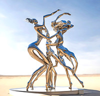 Loewy created  Stainless Steel sculptures of Couples & Giraffes+Women